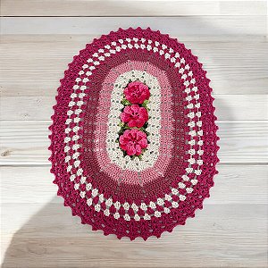 Tapete de Crochê em tons de Rosa