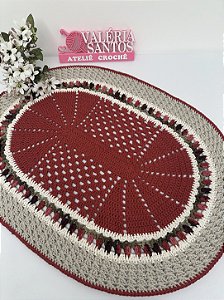 Tapete Oval em Crochê Modelo Jaque