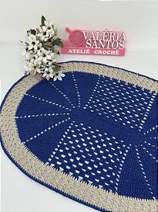 Tapete Avulso Oval em Crochê Modelo Jaque