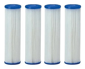 Kit 4 Refil Filtro 9 3/4 Plissado Lavável Reutilizável 20mic