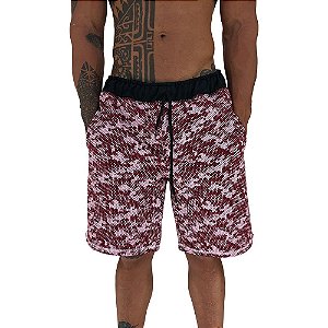 Bermuda Masculina Moletom MXD Conceito Camuflado Pontilhado Vermelho