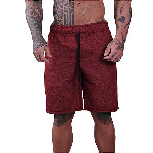 Bermuda Masculina Moletinho MXD Conceito Imitação Jeans Vermelho Escuro