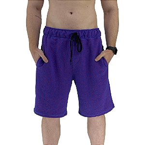 Bermuda Masculina Moletom MXD Conceito Roxo Mesclado