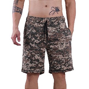 Bermuda Moletom MXD Conceito Camuflado Quadricular Militar