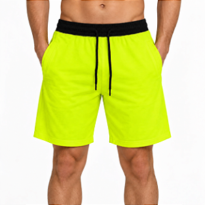 Bermuda Masculina Moletinho MXD Conceito Amarelo Fluorescente