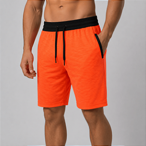 Bermuda Masculina Moletom MXD Conceito Laranja Fluorescente
