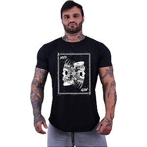 Camiseta Longline Masculina Manga Curta MXD Conceito Ases Indígena