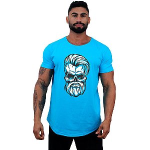 Camiseta Longline Masculino Manga Curta MXD Conceito Bad Skull