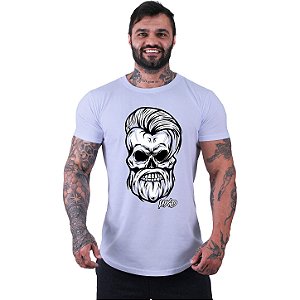 Camiseta Longline Masculino Manga Curta MXD Conceito Bad Skull