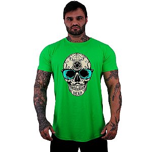 Camiseta Longline Masculina Manga Curta MXD Conceito Caveira Popstar