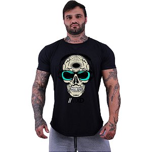 Camiseta Longline Masculina Manga Curta MXD Conceito Caveira Popstar