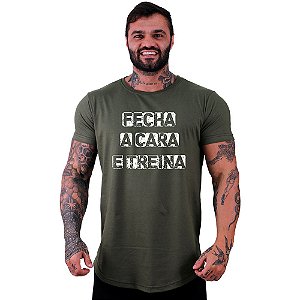 Camiseta Longline Manga Curta MXD Conceito Fecha A Cara E Treina