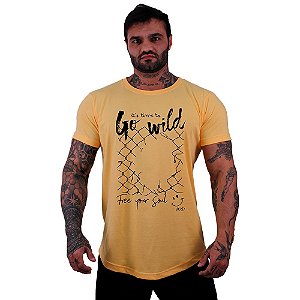 Camiseta Longline Masculina Manga Curta MXD Conceito Go Wild Free Soul