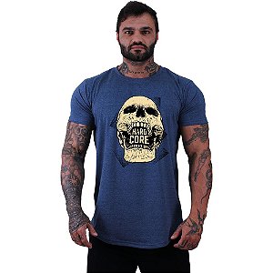 Camiseta Longline Manga Curta MXD Conceito Hardcore Skull