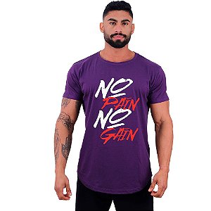 Camiseta Longline Manga Curta MXD Conceito No Pain No Gain