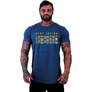 Camiseta Longline Masculina Manga Curta MXD Conceito Stop Saying Tomorrow