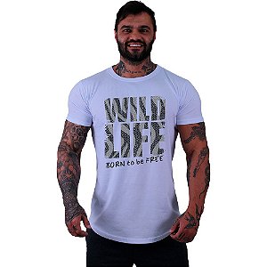 Camiseta Longline Masculina Manga Curta MXD Conceito Wild Life Born To Be Free