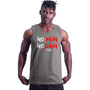 Regata Clássica Tradicional Masculina MXD Conceito No Pain No Gain - Sem Dor Sem Ganho
