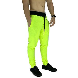 Calça Masculina Moletom MXD Conceito Amarelo Flúor