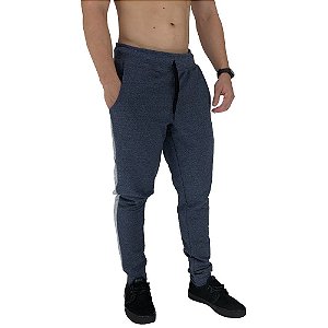 Calça Masculina Moletom MXD Conceito Mescla Marinho detalhe Mescla Tradicional