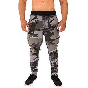 Calça Masculina Moletom MXD Conceito Camuflado Cinza Escuro