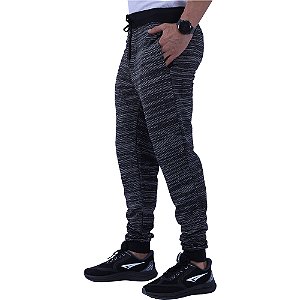 Calça Masculina Moletom MXD Conceito Rajado Black