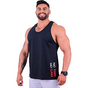 Regata Cavada Estampa Lateral Masculina MXD Conceito No Pain No Gain Style