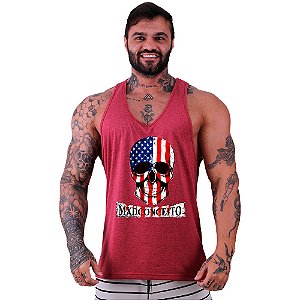 Regata Cavada Masculina MXD Conceito American Skull Caveira Americana