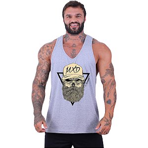 Regata Cavada Masculina MXD Conceito Caveira Lenhador Moldura