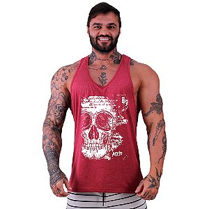 Regata Cavada Masculina MXD Conceito Scribbled Skull