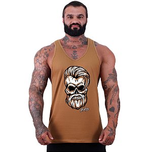 Regata Cavada Masculina MXD Conceito Stylish Skull Caveira Estilosa
