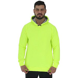 Blusa Moletom Masculino MXD Conceito Com Touca Amarelo Fluorescente