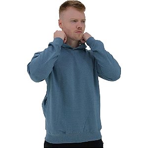 Blusa Moletom Masculino MXD Conceito Com Touca Azul Bebê