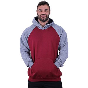 Blusa Moletom Masculino MXD Conceito Com Touca Bordo Detalhes Mescla E - MXD  Conceito