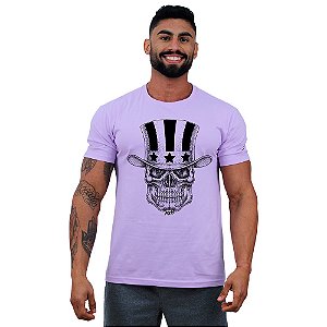 Camiseta Tradicional Masculina Manga Curta MXD Conceito Caveira De Cartola