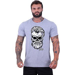 Camiseta Tradicional Manga Curta MXD Conceito Caveira Lenhadora