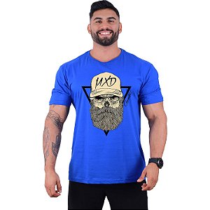 Camiseta Tradicional Masculina Manga Curta MXD Conceito Caveira Lenhador De Boné