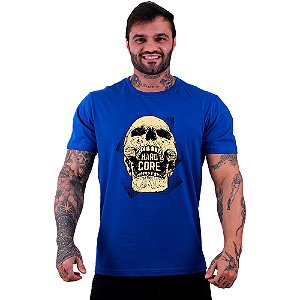 Camiseta Tradicional Masculina Manga Curta MXD Conceito Hardcore Skull