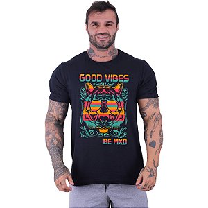 Camiseta Tradicional Masculina Manga Curta MXD Conceito Lion Good Vibes