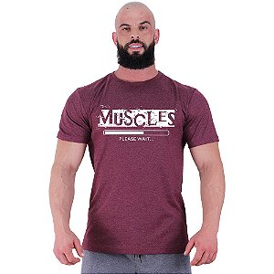 Camiseta Tradicional Masculina Manga Curta MXD Conceito Muscles Please Wait