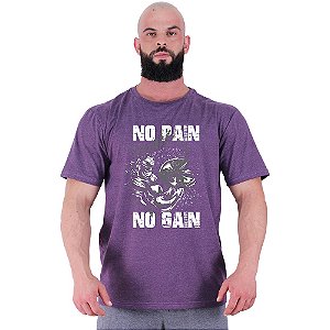 Camiseta Tradicional Manga Curta MXD Conceito No Pain No Gain Arms - Sem Dor Sem Ganho