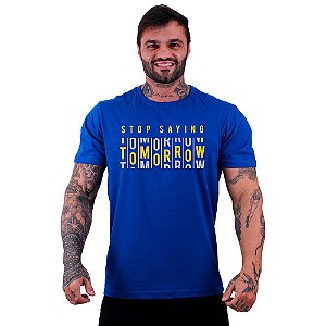 Camiseta Tradicional Masculina Manga Curta MXD Conceito Tomorrow Pare De Dizer Amanhã