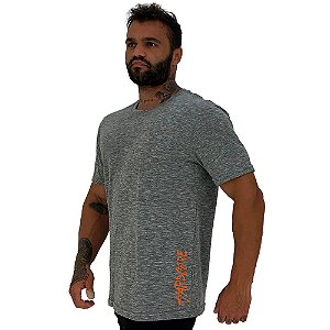 Camiseta Tradicional Masculina MXD Conceito Estampa Lateral Hardcore Pincel Vertical