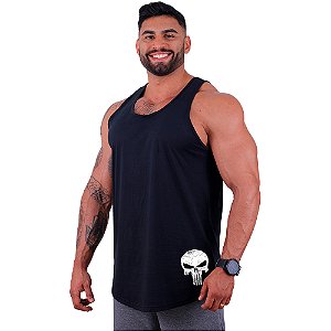 Regata Longline Masculina MXD Conceito Estampa Lateral Caveira Vingador