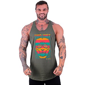 Regata Longline Masculina MXD Conceito Leão Good Vibes