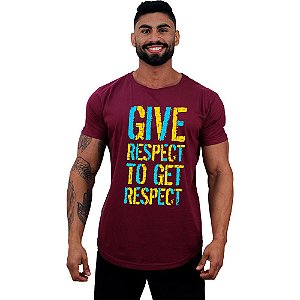 Camiseta Longline Manga Curta MXD Conceito Give Respect To Get Respect