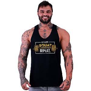 Regata Menos Cavada Masculina MXD Conceito Eat Sleep Squat Repeat