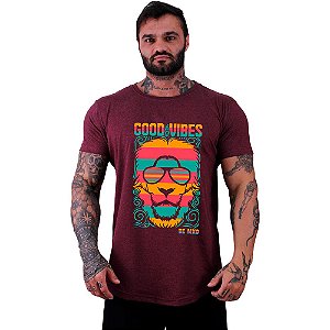 Camiseta Longline Manga Curta MXD Conceito Lion Good Vibes