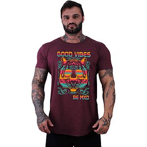 Camiseta Longline Manga Curta MXD Conceito Lion Good Vibes