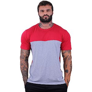 Camiseta Bicolor MXD Conceito Vermelho e Mescla Tradicional